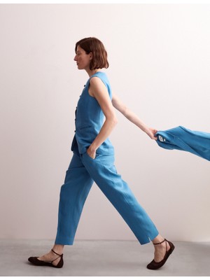 Marks & Spencer Saf Keten Uzun Kesim Yelek