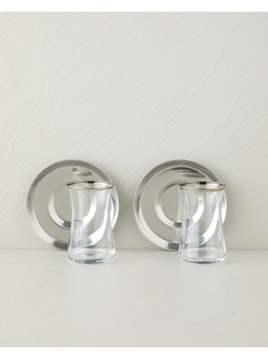 English Home Elise Çelik 4 Parça 2 Kişilik Çay Seti 170 ml Silver