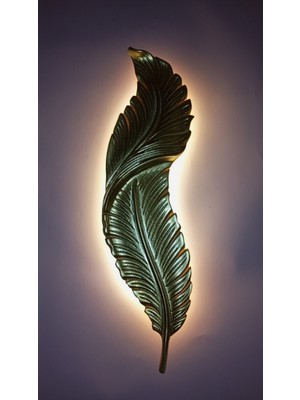 Aszen Dekor Gold Kuş Tüyü Mini Boy Pilli Aplik Ebat (50×14 Cm)