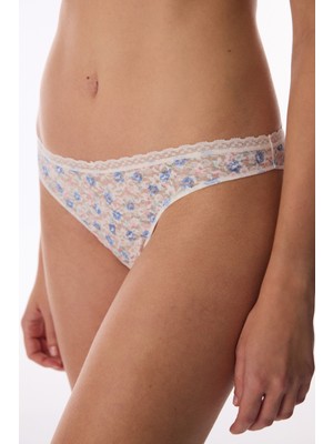 Penti Kırık Beyaz Easy Lace Dantel Desenli V Model Brazilian Külot