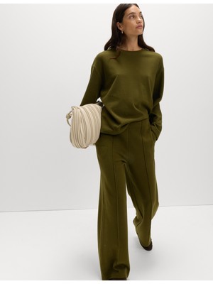 Marks & Spencer Pamuk Karışımlı Geniş Paça Pantolon