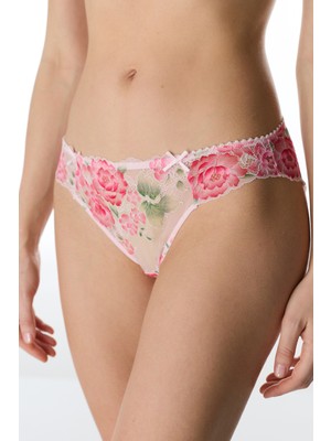Penti Açık Pembe Floral Broderie Slip Külot