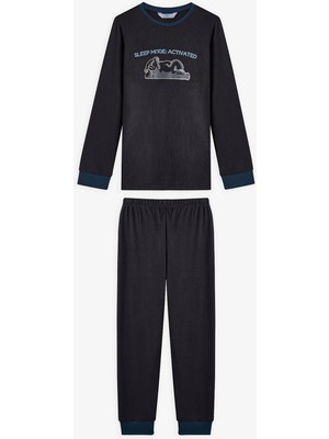 Penti Antrasit Erkek Çocuk Yeti Canavar Baskılı Termal Etkili  Pijama Takımı