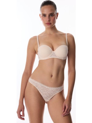 Penti Bej Pop Up Destekli Lace Dantel Sütyen