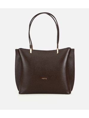 Hotiç 03CAH319260A480 KADIN Deri Kahverengi Gold Detaylı Omuz Çantası