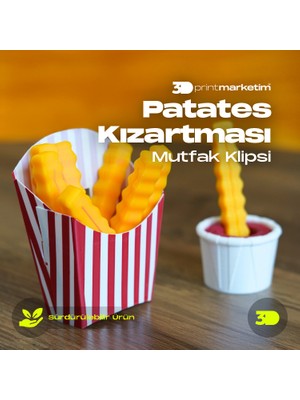 3D Print Marketim Patates Kızartması Mutfak Klips, Pratik Ambalaj ve Torba Kapatma Aparatı – Gıda Saklama Klipsi Seti