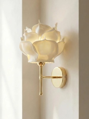 Maison Avf Krem Eva Gül Tasarım Kablolu Duvar Aydınlatması Aplik - Alt Parlak Gold