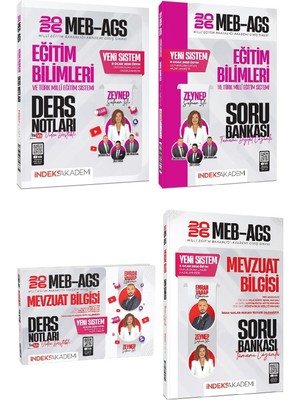 Yeni Ags Sistemi - Indeks Akademi 2026 Meb-Ags Eğitim Bilimleri + Mevzuat Bilgisi Video Ders Notları + Soru Bankası 4 Lü Set - Zeynep Salman Içli, Emrah Vahap Özkaraca Indeks Akademi Yayıncılık