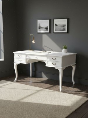 Gazzini Furniture Throne Fransız Still Çekmeceli Ahşap Çalışma Masası 75X140