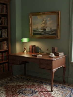 Gazzini Furniture Throne Fransız Still Çekmeceli Ahşap Çalışma Masası 75X140