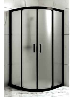 Durul Duşakabin Oval Siyah 5mm Buzlu Yükseklik 190 cm