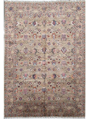 El Dokuma Orijinal Afgan Halı Sultani Desenli 12 Metre Kare Kök Boya