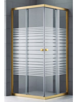 Durul Duşakabin Altın Profil Çizgili Cam