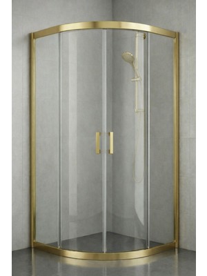 Durul Duşakabin Oval Altın 5mm Şeffaf  Yükseklik 190 cm