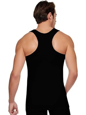 Tutku Erkek Siyah 3'lü Paket Pamuklu Ribana Sporcu Atleti-Siyah-L