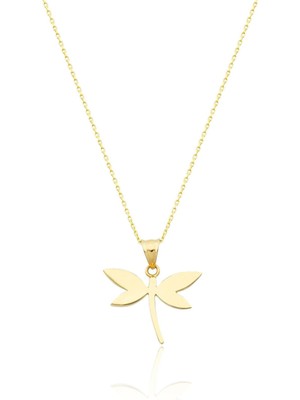 İryum Parlak Yusufçuk Altın Kolye-14 Ayar