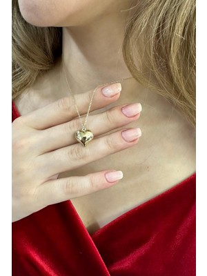 Zümrüt Sarraf 14 Ayar Altın Kalpli Kolye