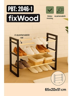 Fixwood Ahşap Ayakkabılık 65X51X20