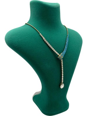 Megass Dekor Londra Model Süet Kumaş Yeşil Renk 22/18 cm Kolye Sergileme Mankeni