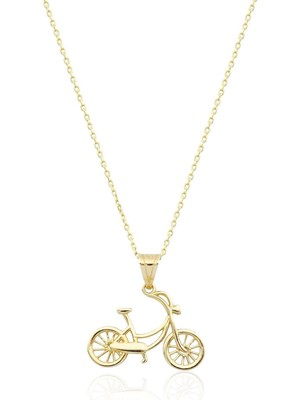İryum 14 Ayar Altın Kolye Bisiklet