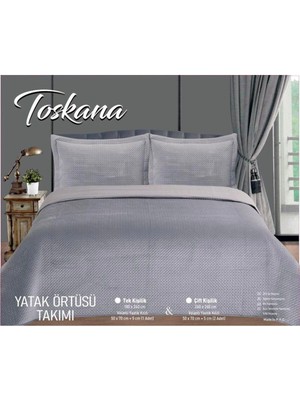 Bella Home Toscana Çift Kişilik Kadife Yatak Örtüsü Seti - 240X260 cm