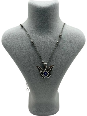 Megass Dekor Londra Model Süet Kumaş Gri Renk 16/12 cm Kolye Sergileme Mankeni