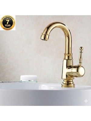 OEM Banyo Lavabo Bataryası Altın Dore Gold Yeni Köşeli Gövde 7 Yıl Garantili Ithal