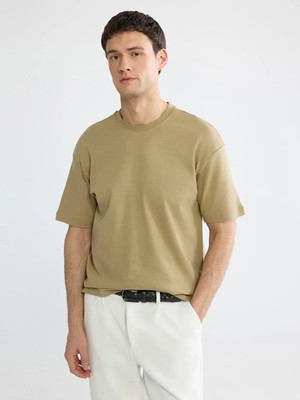 LC Waikiki Sarı Bisiklet Yaka Erkek Tişört  (S6)