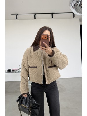 Özge Özgenç Kapitone Kısa Mont