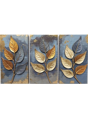 Altın Gümüş Yapraklar Ağaç Poster Duvar Kağıdı