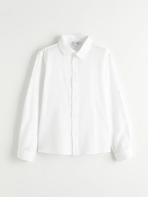 LC Waikiki Beyaz Erkek Çocuk Gabardin Gömlek  (S6)