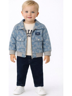 Erkek Çocuk Kot Pantolonlu Montlu Takım – 3'lü Kombin- 3606 M