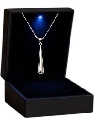 Anka Mücevherat Işıklı Kutuda 925 Ayar Gümüş Büyük Boy Gözyaşı Kadın Kolye