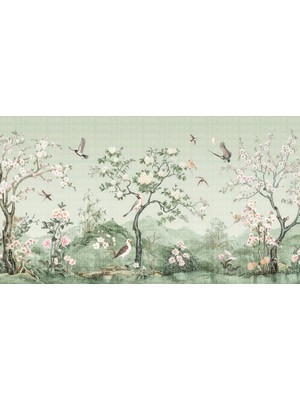 Ağaç Serçe Kelebekler Poster Duvar Kağıdı