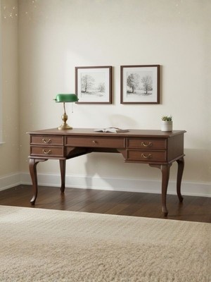 Gazzini Furniture Throne Fransız Still Çekmeceli Ahşap Çalışma Masası 75X160