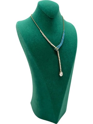 Megass Dekor Süet Kumaş Yeşil Renk 24/15 cm Bileklik Künye Standi