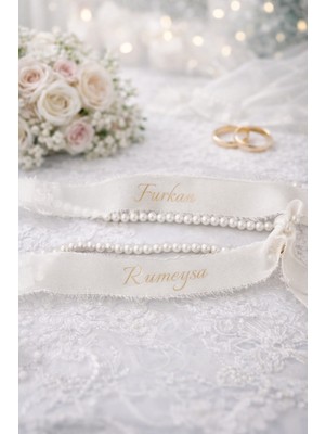 Fiore Hediyelik Incili Isimli Yüzük Kurdelesi Kişiye Özel Söz Nişan Kurdelesi Ipek Kurdele,beyaz,krem,bordo
