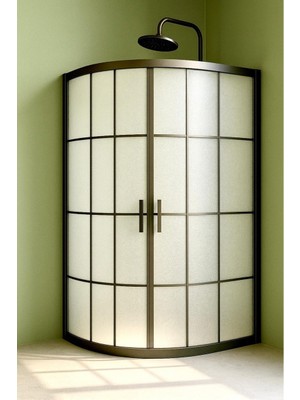 Durul Duşakabin Oval Siyah Çizgi Buzlu 5 mm Yükseklik 190 cm