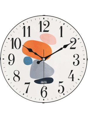 Braventa Collection 36 cm Gerçek Bombe Cam Akar Saniye Sessiz Mekanizma Dekoratif Duvar Saati Nss