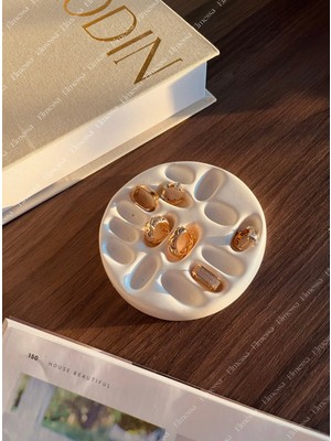 Elmessa Vernikli Dekoratif Takı Tabağı,yüzüklük,küpelik,takı Ürğn Çekim Tabağı