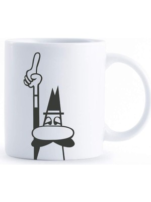Braventa Collection - Kupa - Mug - 250ML - Ikonik Bıyıklı Adam Desenli - Porselen