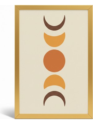 Miyrem-Modern Iskandinav Tarzı  Bohem Ay Döngüsü Çerçeveli Posteri