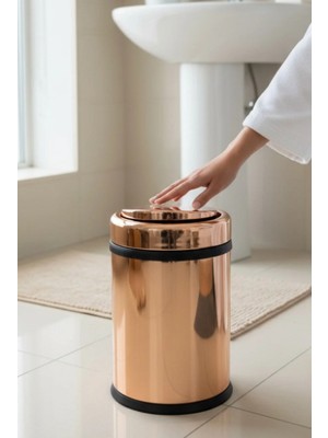 İsaoğlu Yapı Bakır Banyo Kovası Döner Kapaklı Yenilikçi Bronz Kova Metal Ürün Bakır