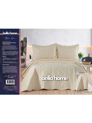 Bella Home Arzen Nakışlı Kadife Çift Kişilik Yatak Örtüsü Seti - 250X260 cm