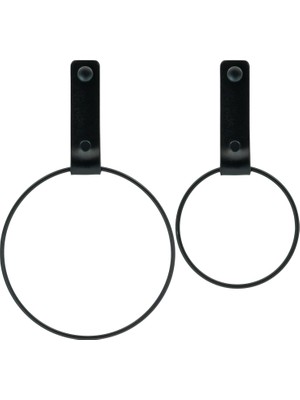 Braventa Collection Pratikoutdoor Deri Havlu Askısı, Ikili Metal Kulplu Havlu Askısı - Siyah