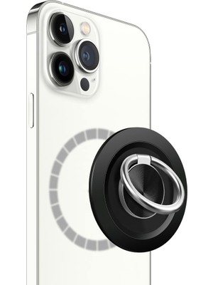 Braventa Collection , Manyetik Yüzük Tutucu BL25, Stand, Selfie Yüzüğü, Siyah