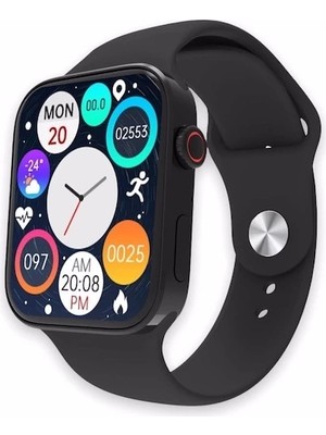 no 35 moda konuşma özellikli  7 akıllı saat su geçirmez yan tuşlu köşeli yeni alüminyum kasa (siyah)