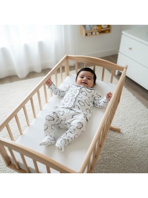 Buufuu Bebek Takımı Pamuklu Baskılı Uzun Kollu 0-6 Aylık