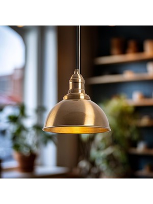 Braventa Collection Aurora Siyah Tekli Sarkıt Aydınlatma Metal Sıvama, Ev, Ofis, Cafe, Restoran Avizeleri, E27 Duy (Gold