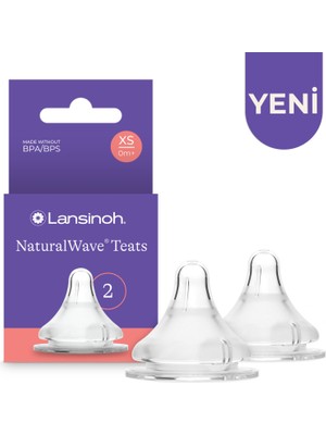 Lansinoh Naturalwave XS Biberon Emziği 0-1 Ay Silikon Malzeme ile Doğal Emme Hissi (2 Adet)